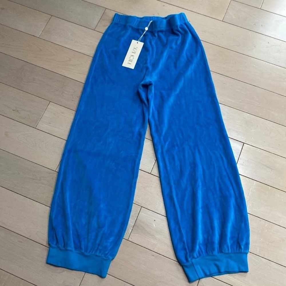 Suzie Kondi high waist harem pants Hawaiian ocean velour